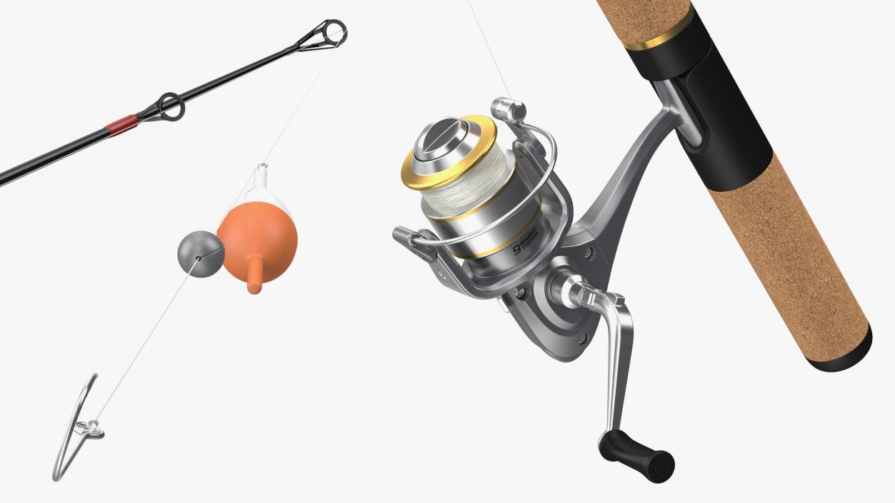 3D model Fishing Rod and Hook