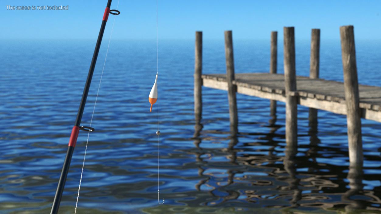 3D model Fishing Rod and Hook