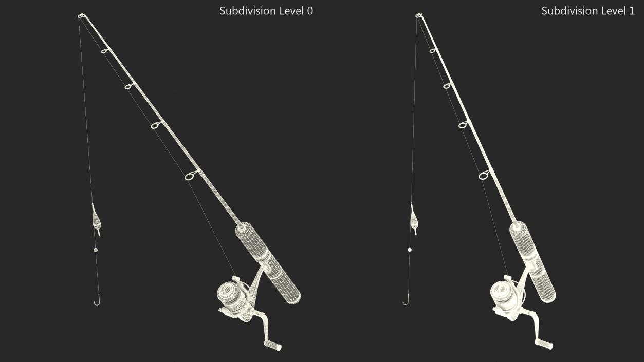 3D model Fishing Rod and Hook