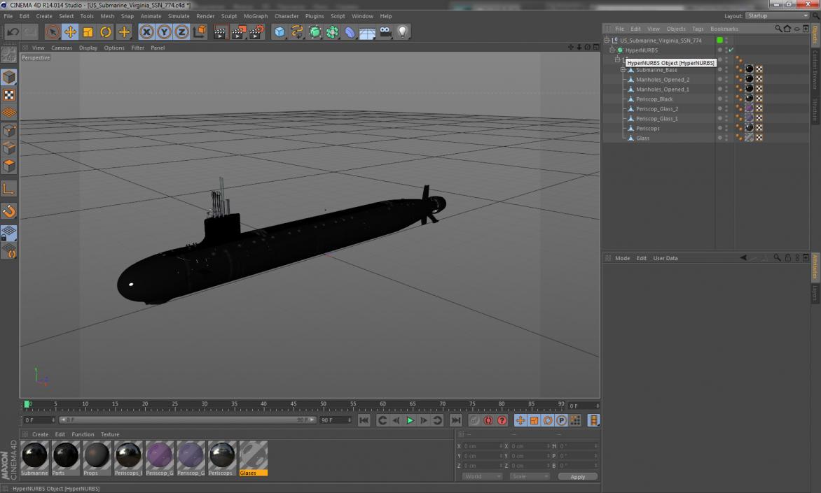 US Submarine Virginia SSN-774 3D model