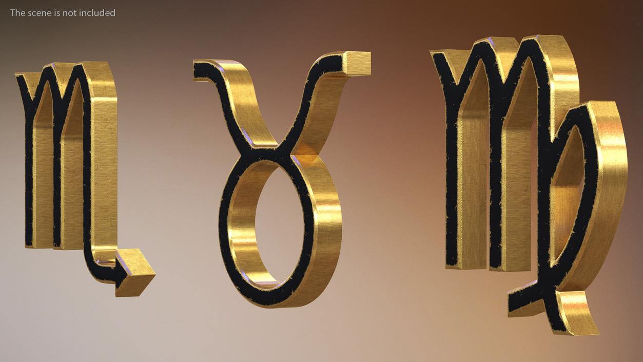 3D model Astrological Signs Golden