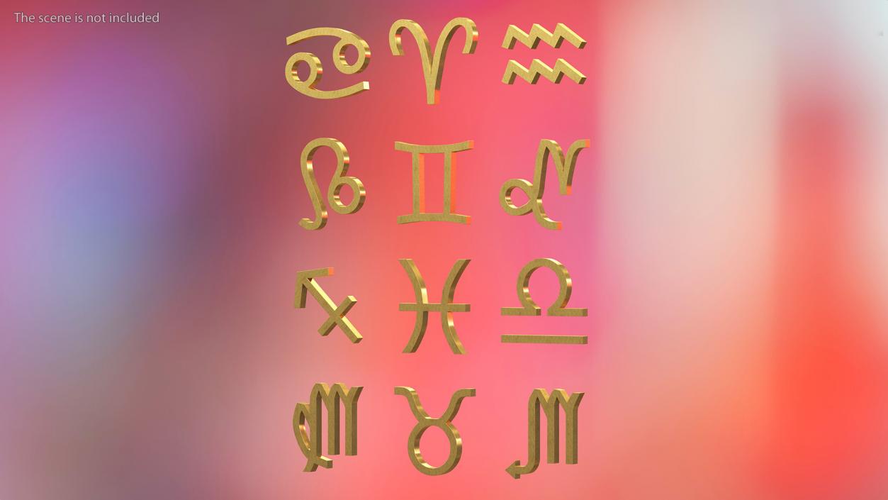 3D model Astrological Signs Golden