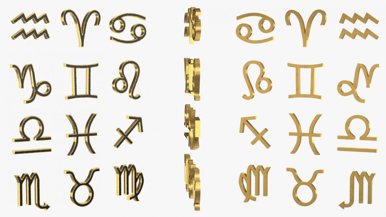 3D model Astrological Signs Golden