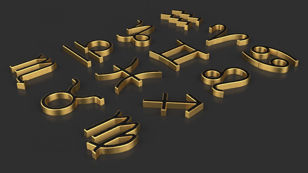 3D model Astrological Signs Golden