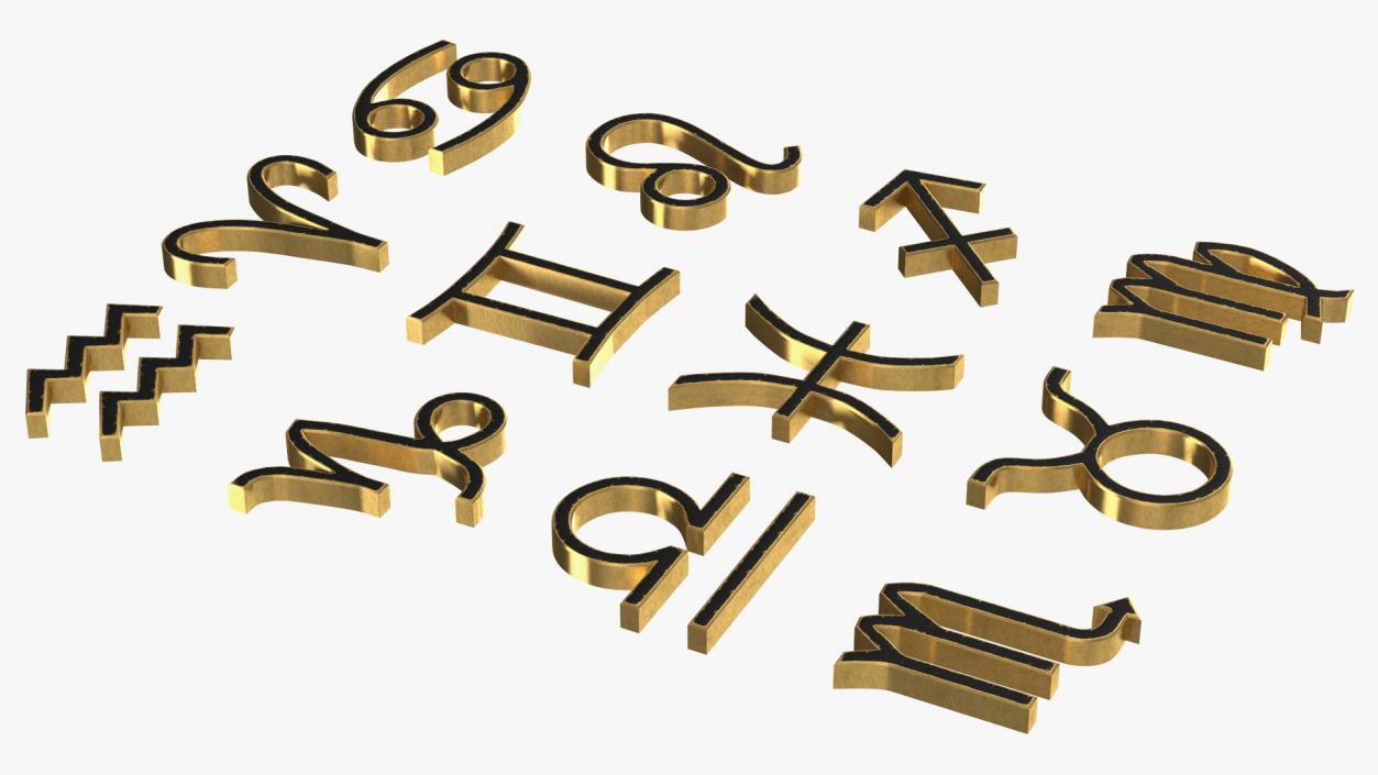 3D model Astrological Signs Golden