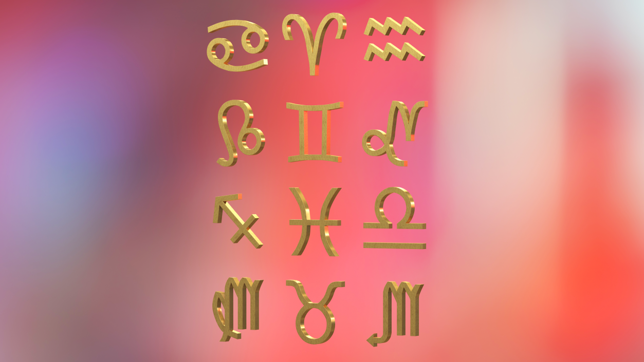 3D model Astrological Signs Golden