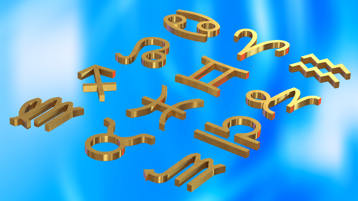 3D model Astrological Signs Golden