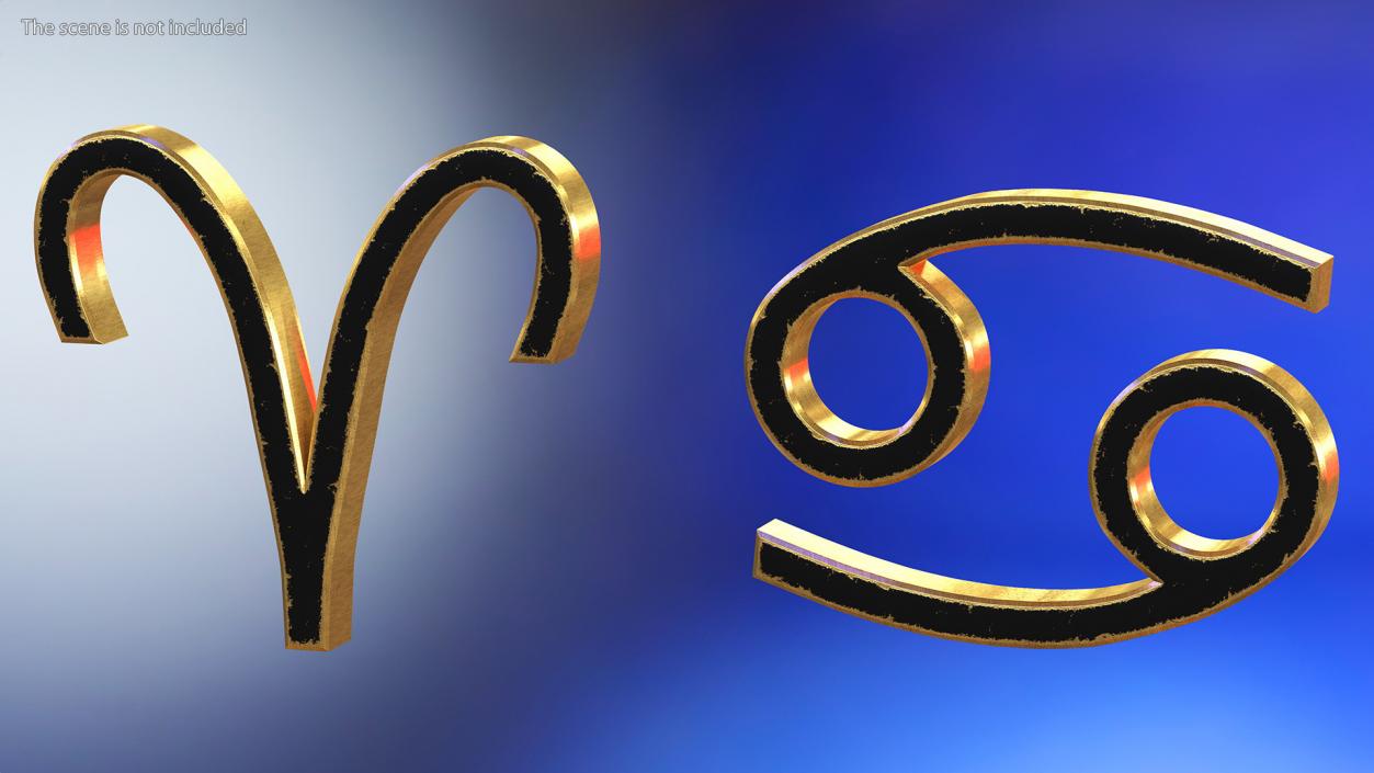 3D model Astrological Signs Golden