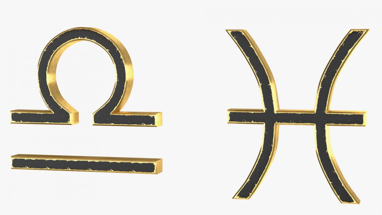 3D model Astrological Signs Golden