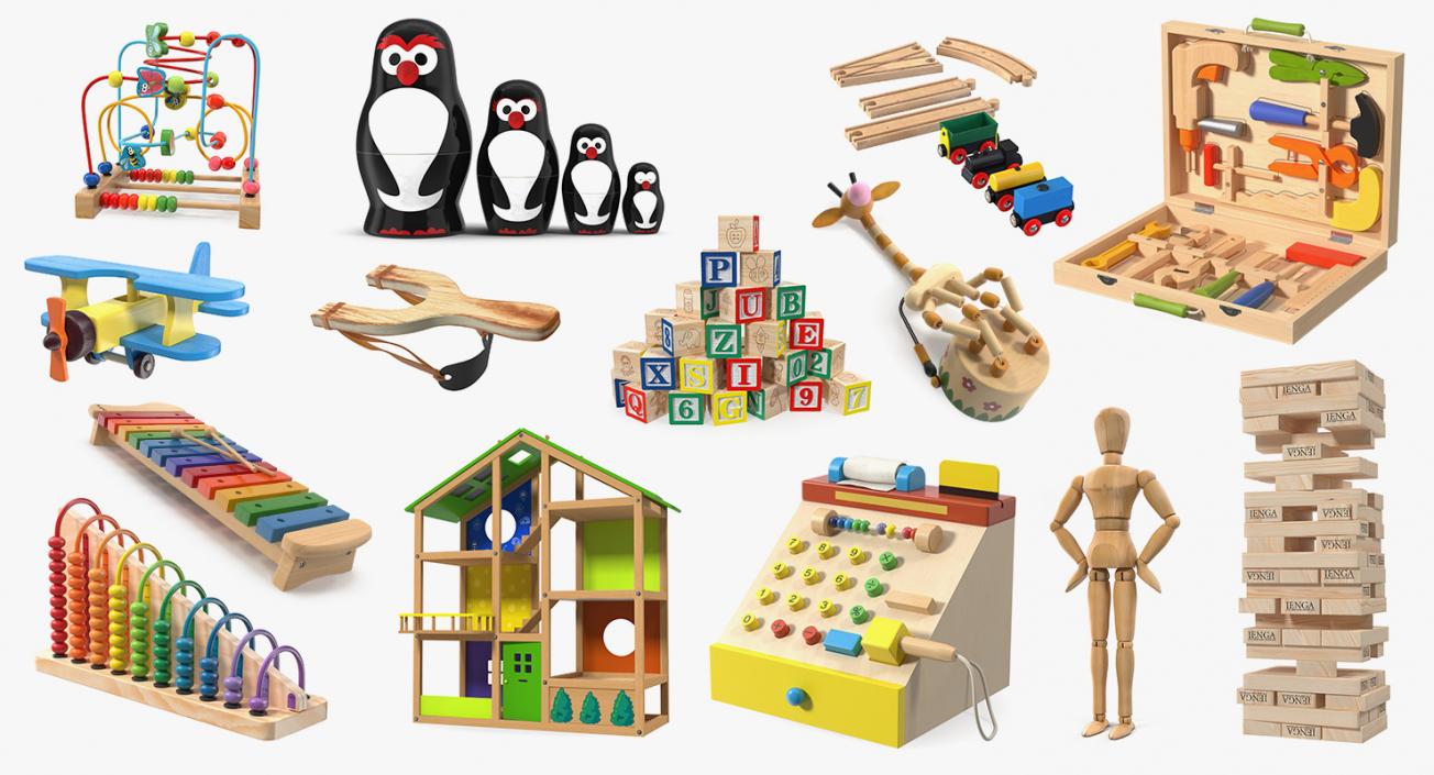 Wooden Toys Collection 8 3D model