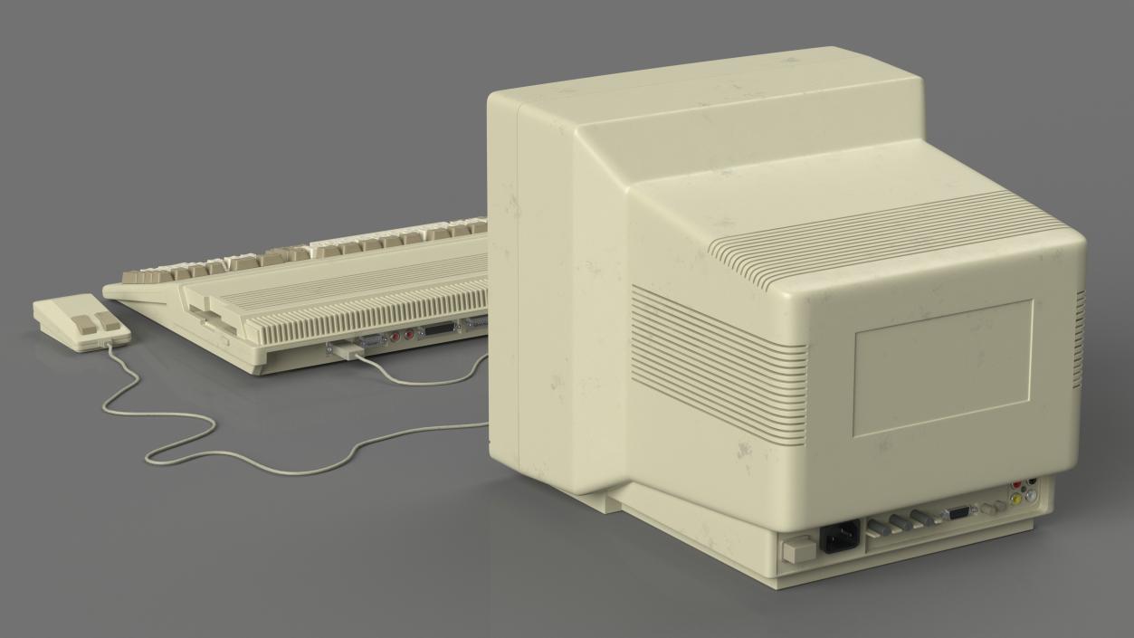 3D model Old Computer with Monitor