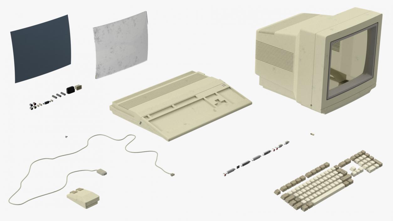 3D model Old Computer with Monitor