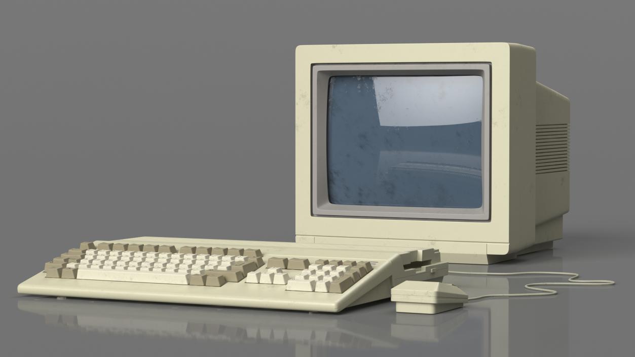 3D model Old Computer with Monitor