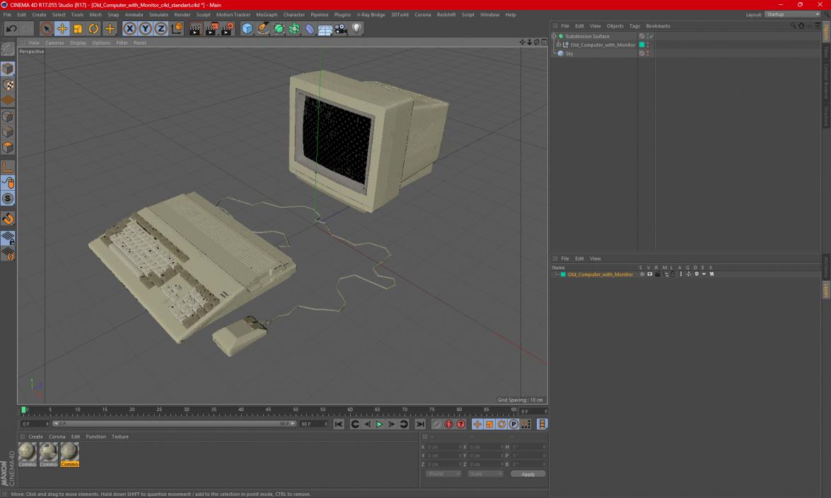 3D model Old Computer with Monitor