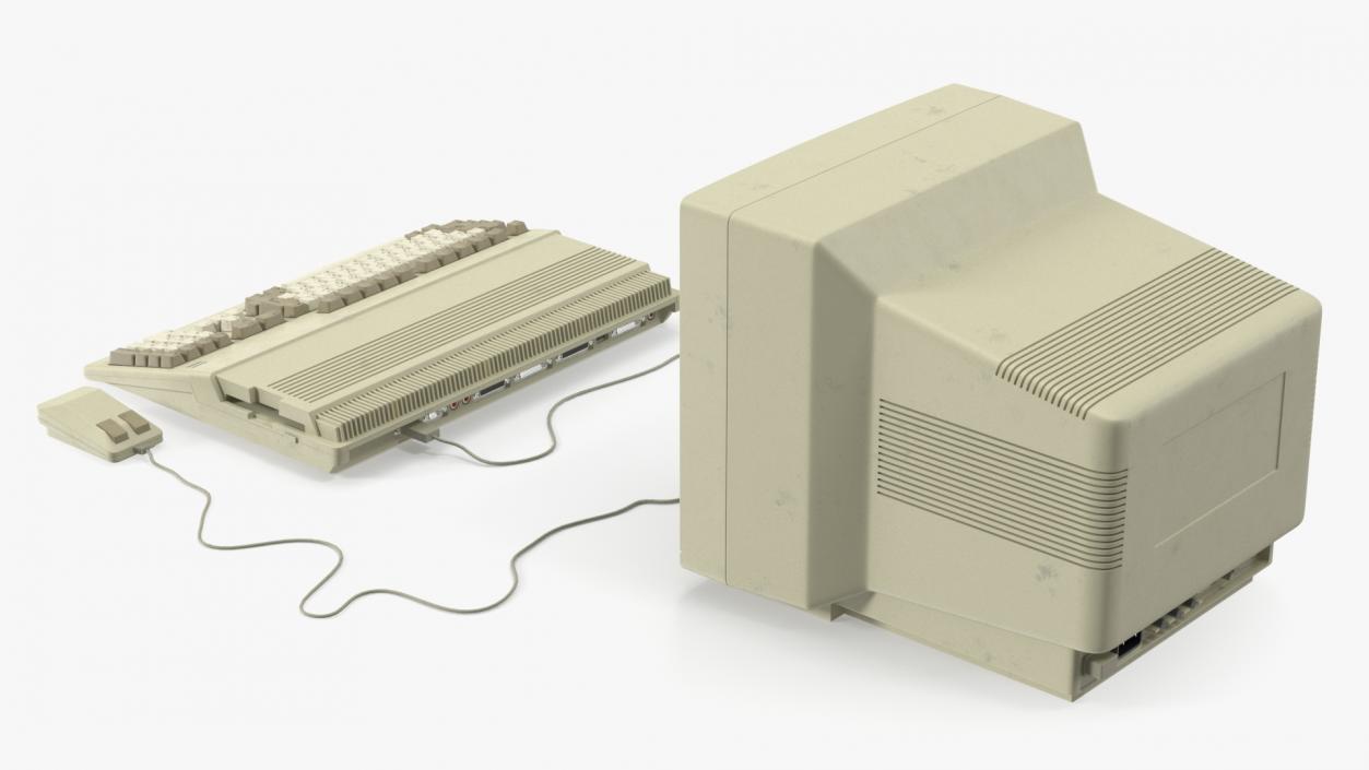 3D model Old Computer with Monitor