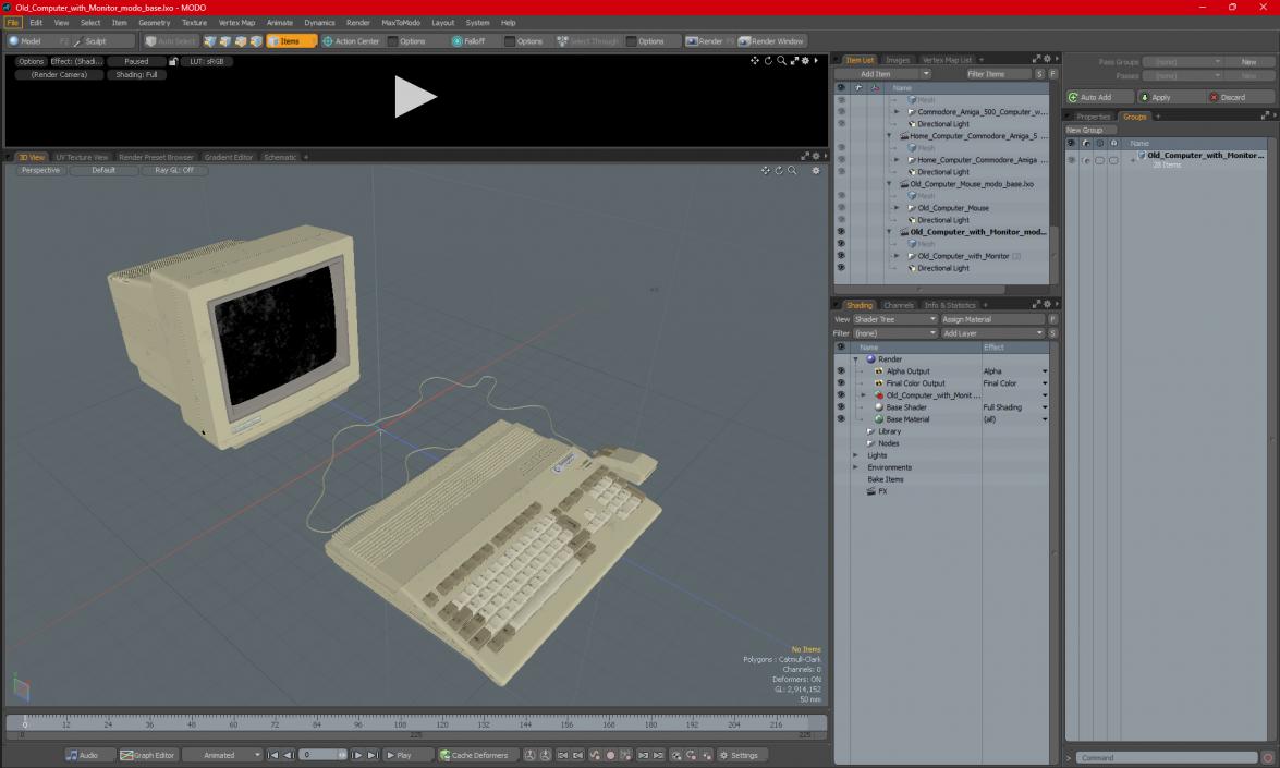 3D model Old Computer with Monitor