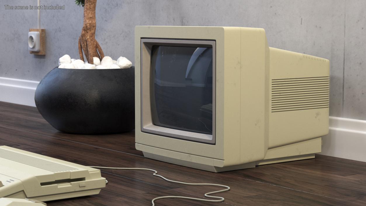 3D model Old Computer with Monitor