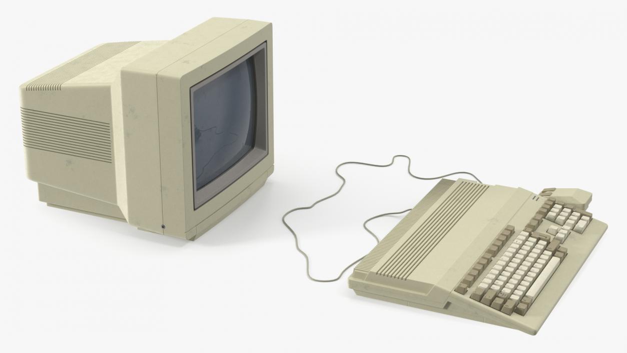 3D model Old Computer with Monitor