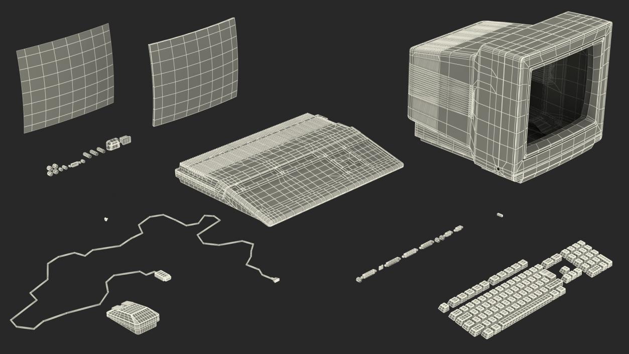 3D model Old Computer with Monitor