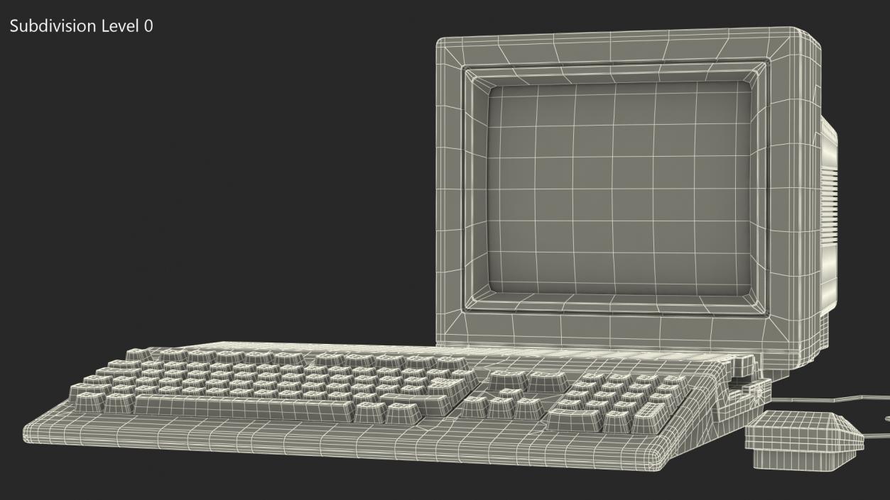 3D model Old Computer with Monitor