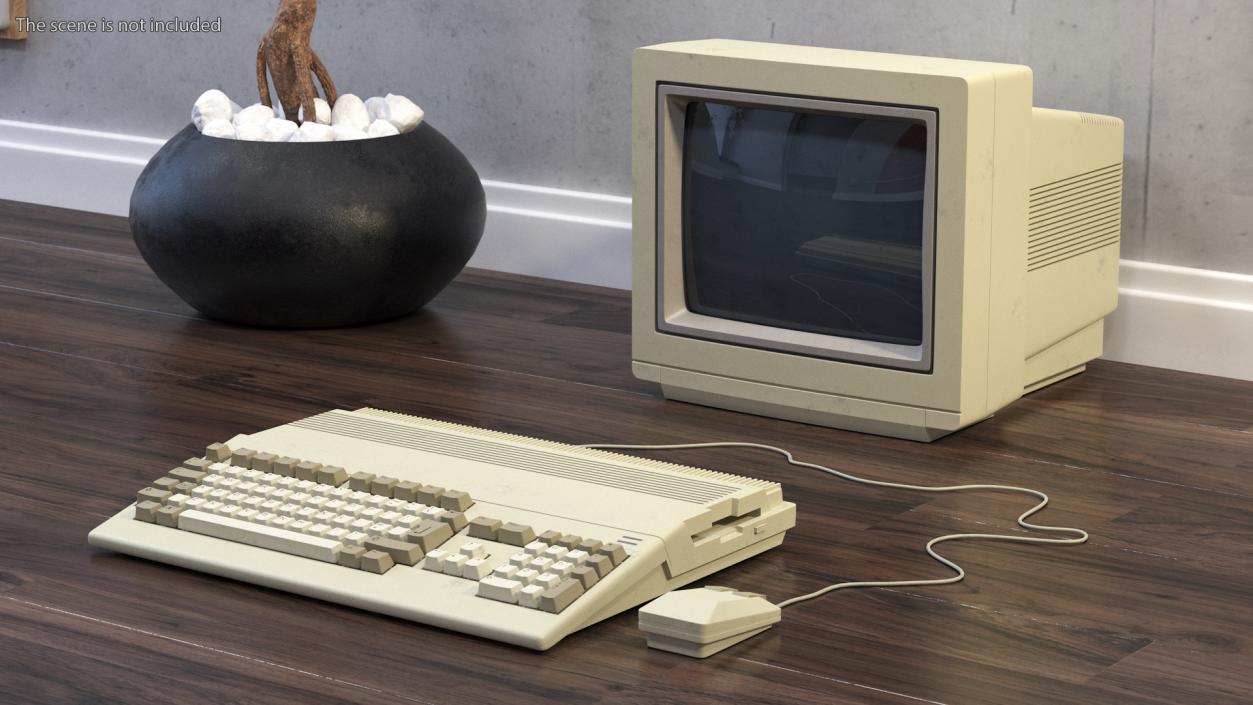 3D model Old Computer with Monitor