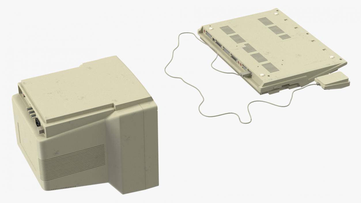 3D model Old Computer with Monitor