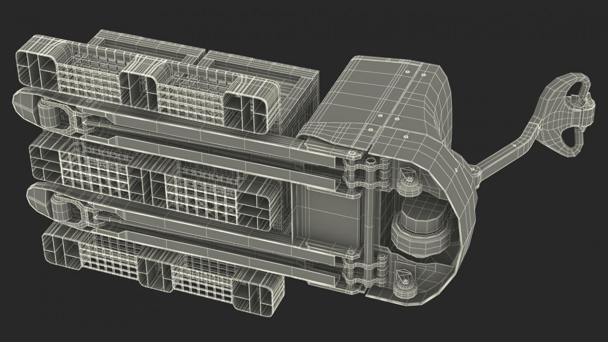 3D Yale Electric Pallet Truck with Wooden Crates Rigged for Cinema 4D