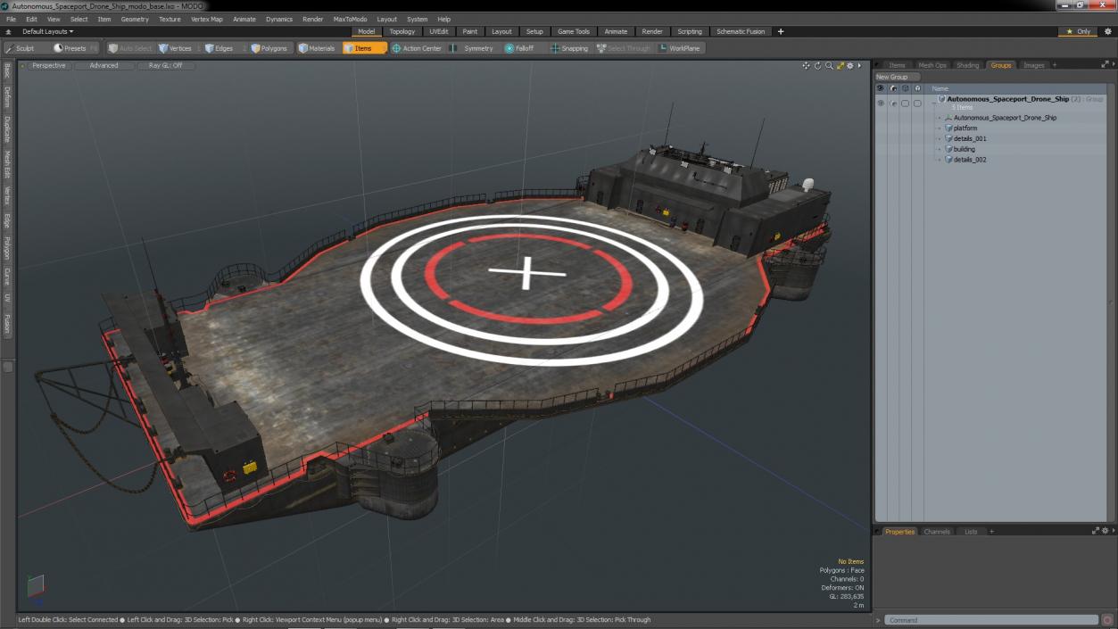 3D Autonomous Spaceport Drone Ship