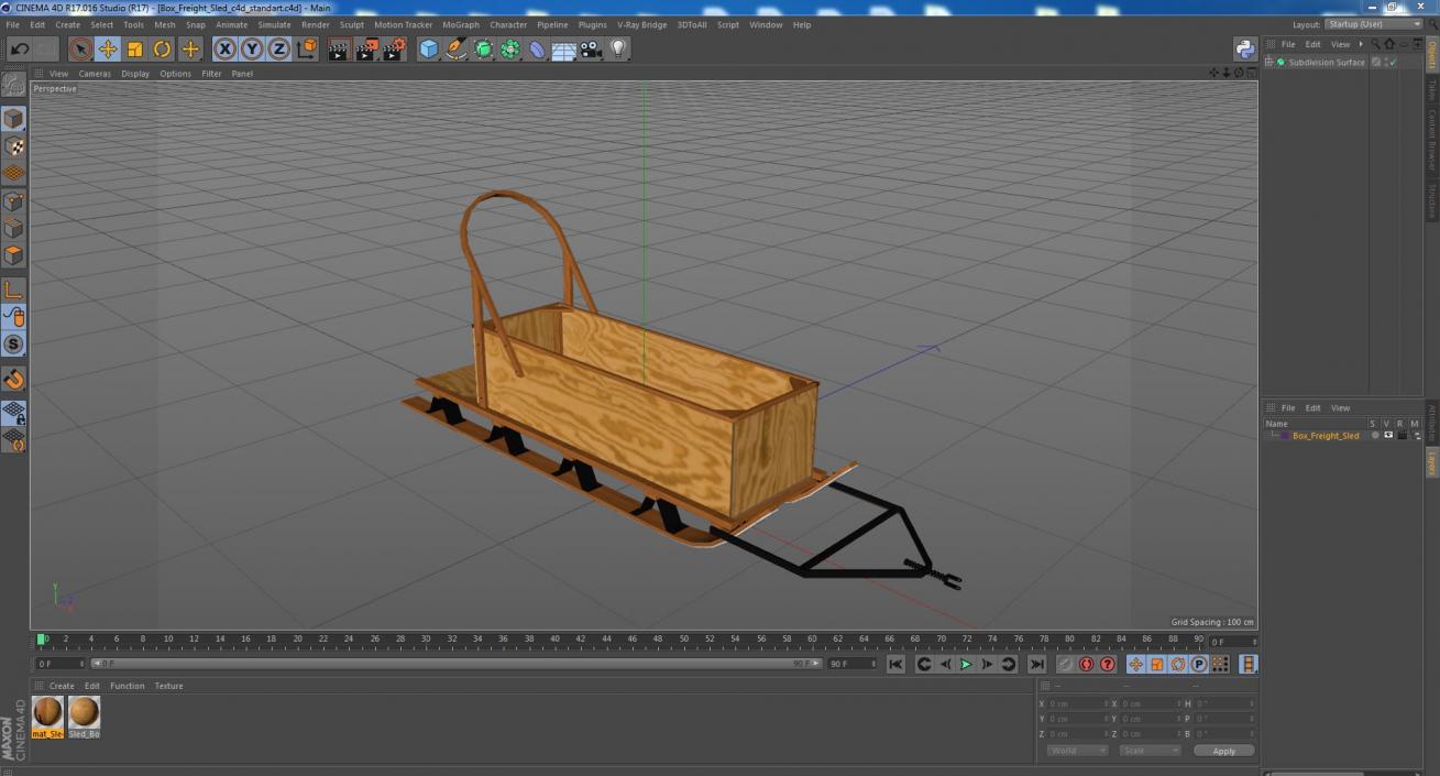 3D Box Freight Sled