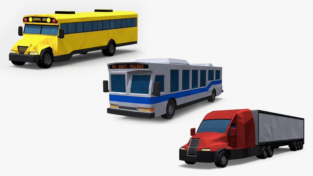 Low Poly Stylized Vehicles Collection 3D