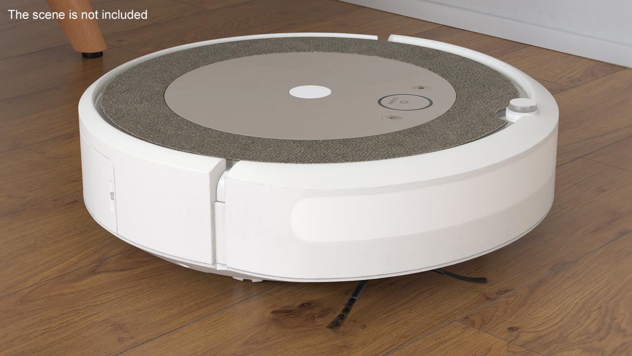 3D White Robot Vacuum Cleaner