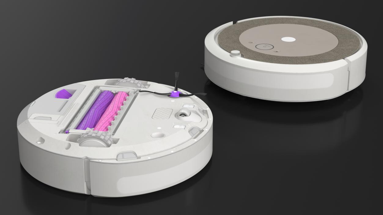 3D White Robot Vacuum Cleaner