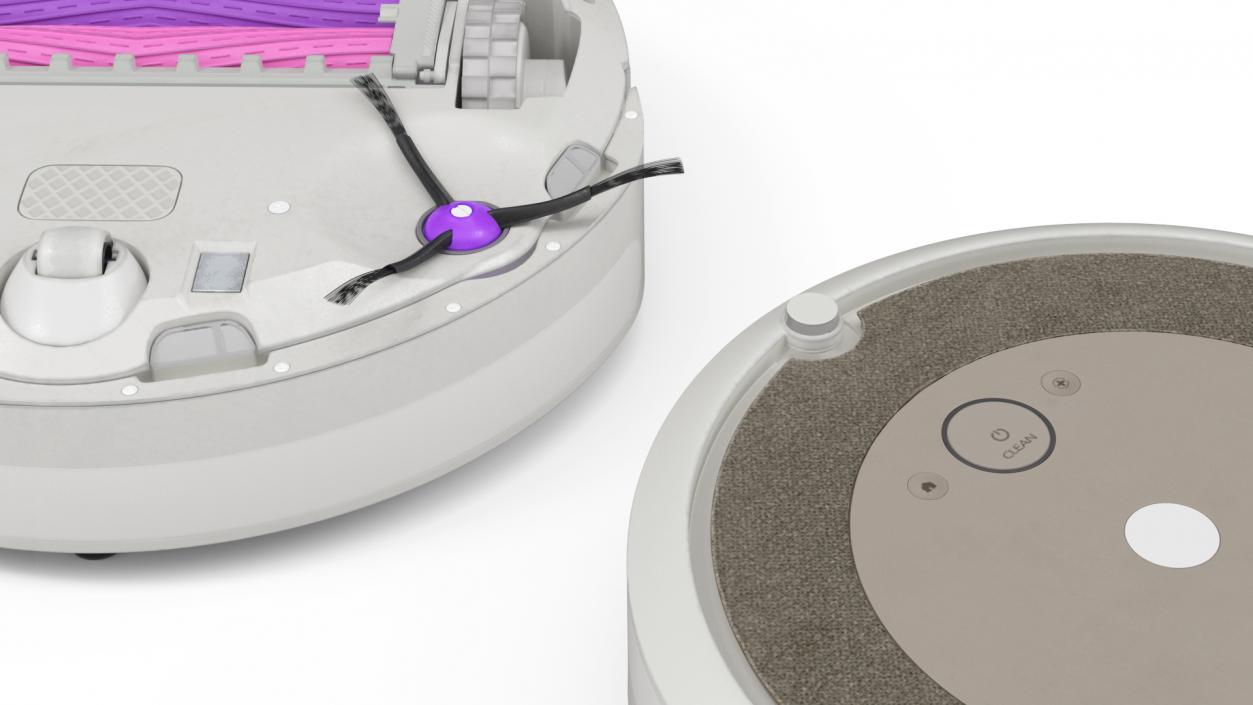 3D White Robot Vacuum Cleaner