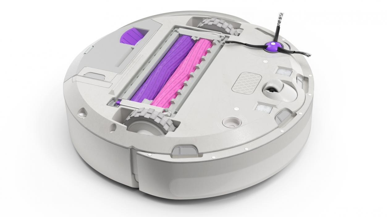 3D White Robot Vacuum Cleaner