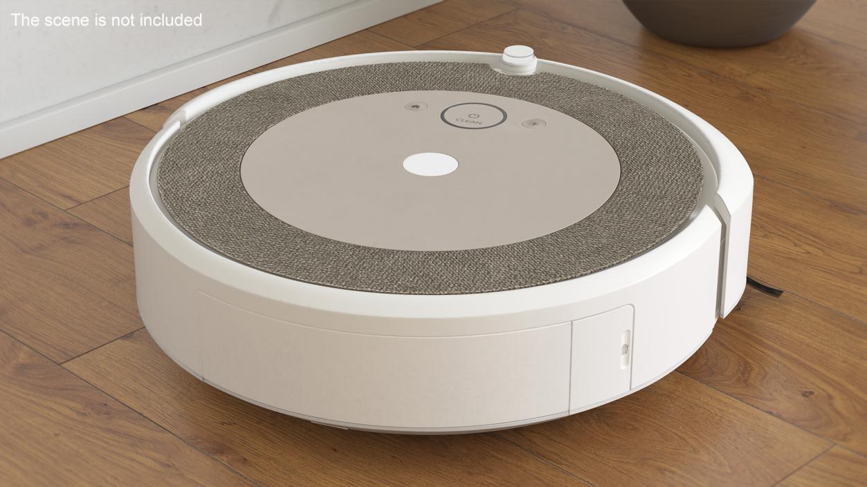 3D White Robot Vacuum Cleaner