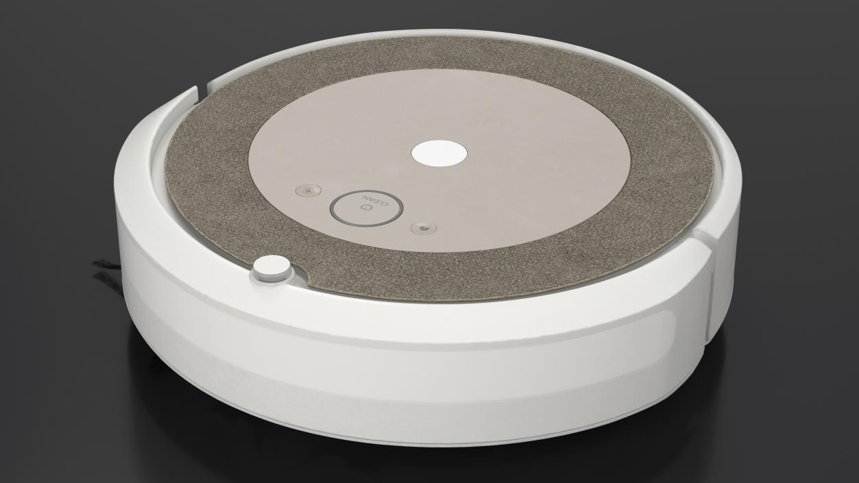 3D White Robot Vacuum Cleaner