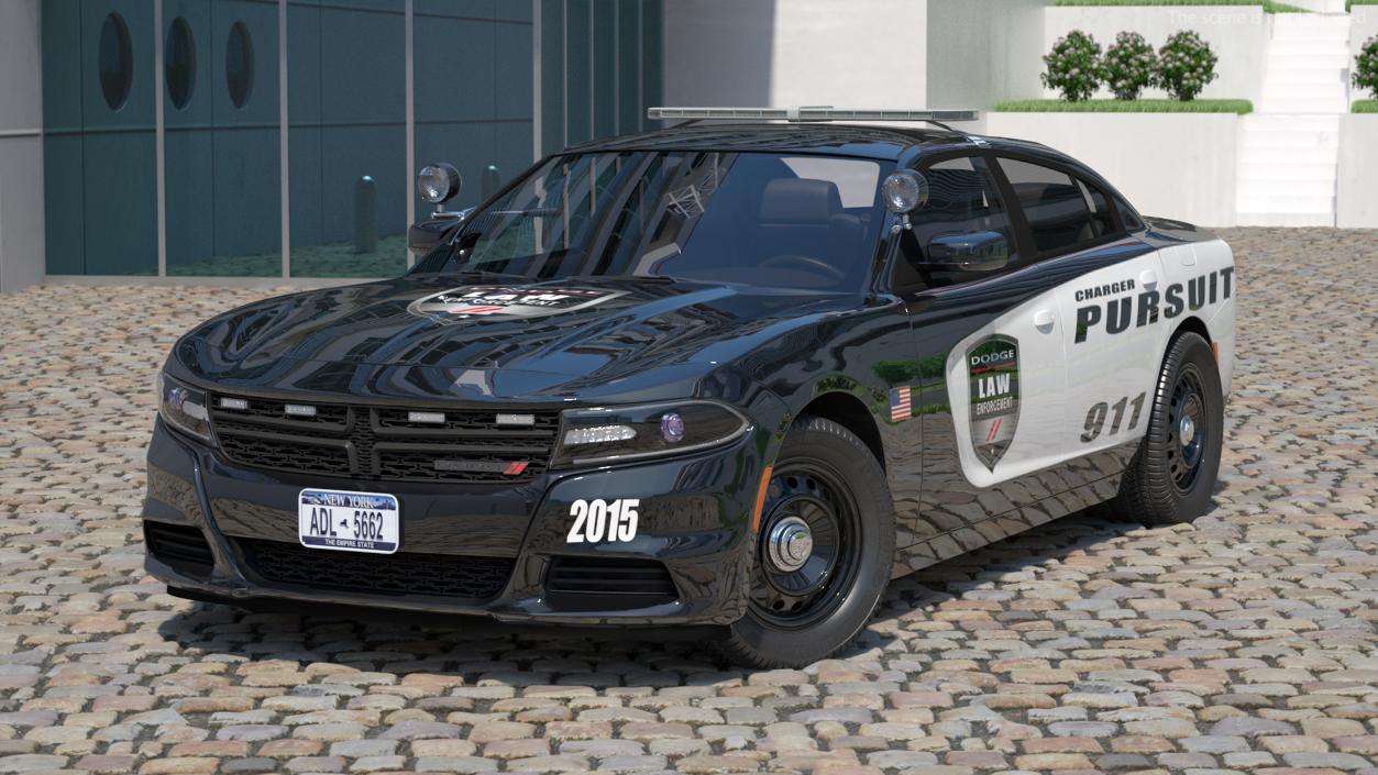 3D Dodge Charger Pursuit 2015 Rigged model