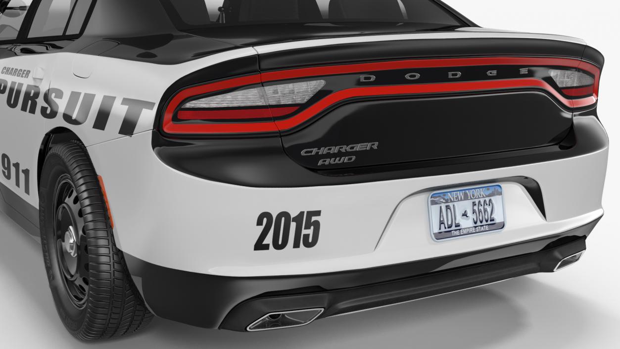 3D Dodge Charger Pursuit 2015 Rigged model