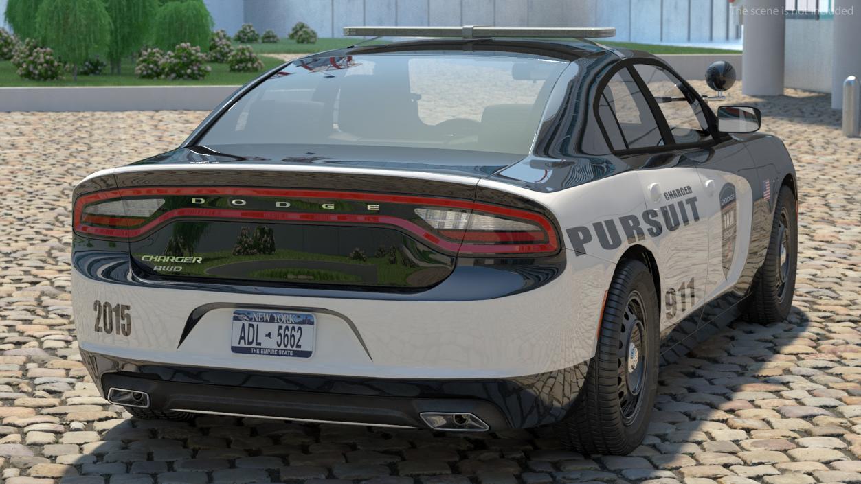 3D Dodge Charger Pursuit 2015 Rigged model