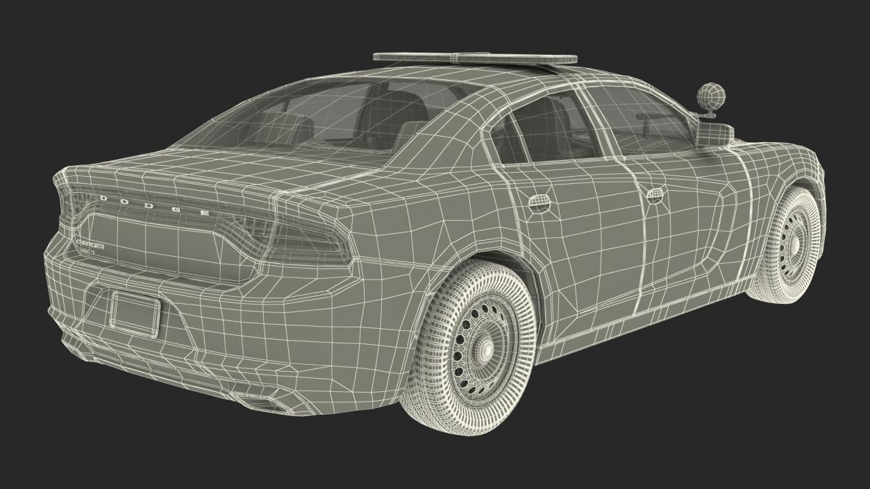 3D Dodge Charger Pursuit 2015 Rigged model