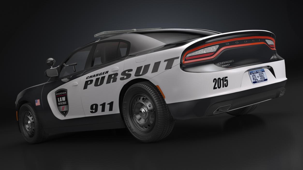 3D Dodge Charger Pursuit 2015 Rigged model