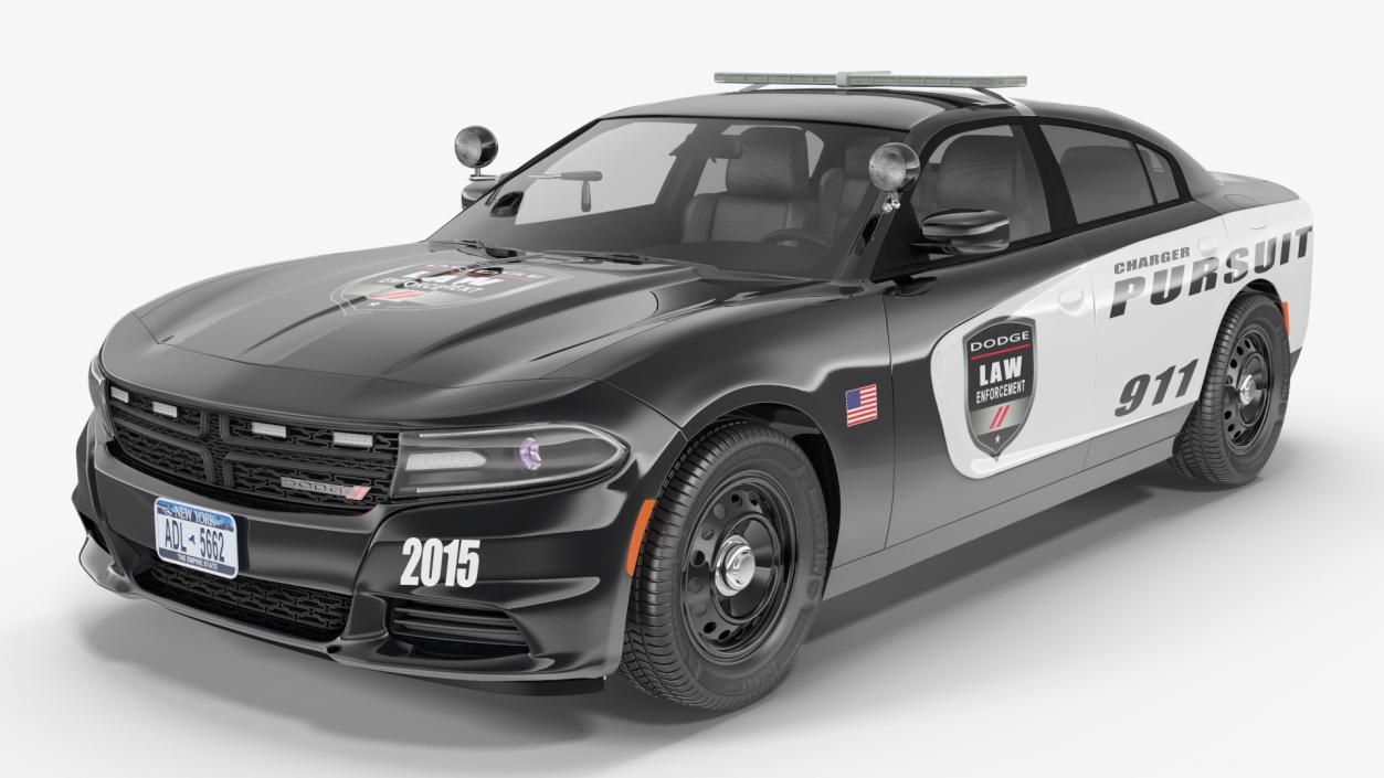 3D Dodge Charger Pursuit 2015 Rigged model