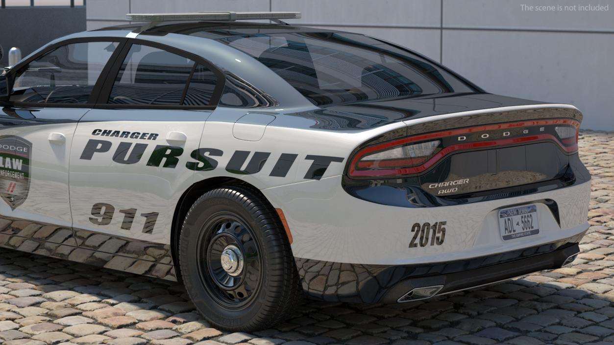 3D Dodge Charger Pursuit 2015 Rigged model