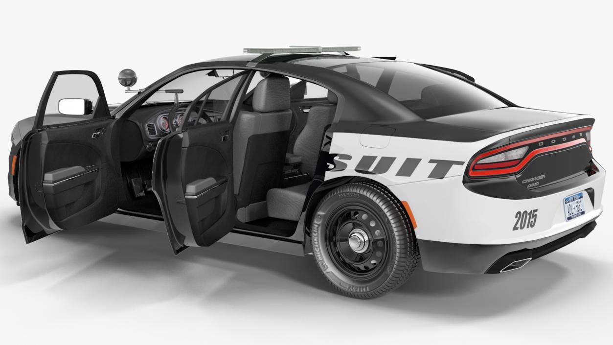 3D Dodge Charger Pursuit 2015 Rigged model