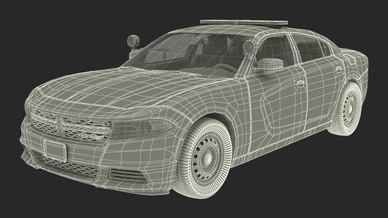 3D Dodge Charger Pursuit 2015 Rigged model