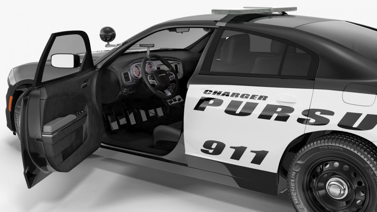 3D Dodge Charger Pursuit 2015 Rigged model