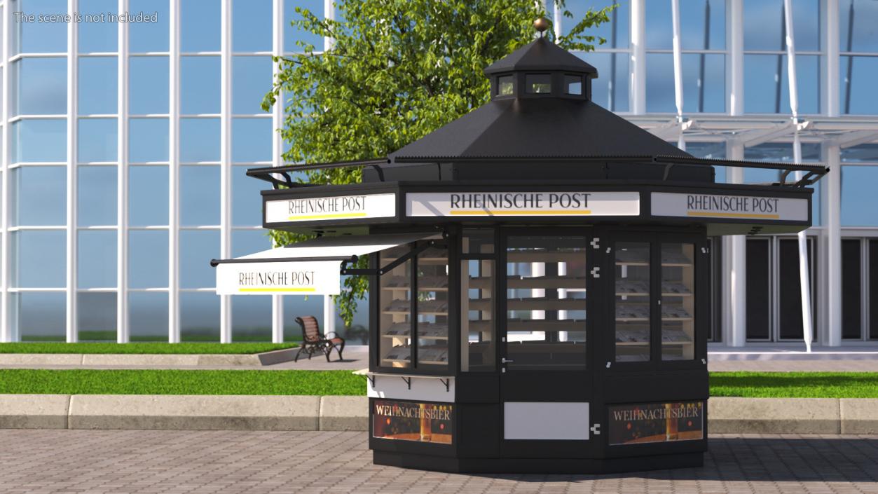 Rheinische Post Newspaper Kiosk Black 3D