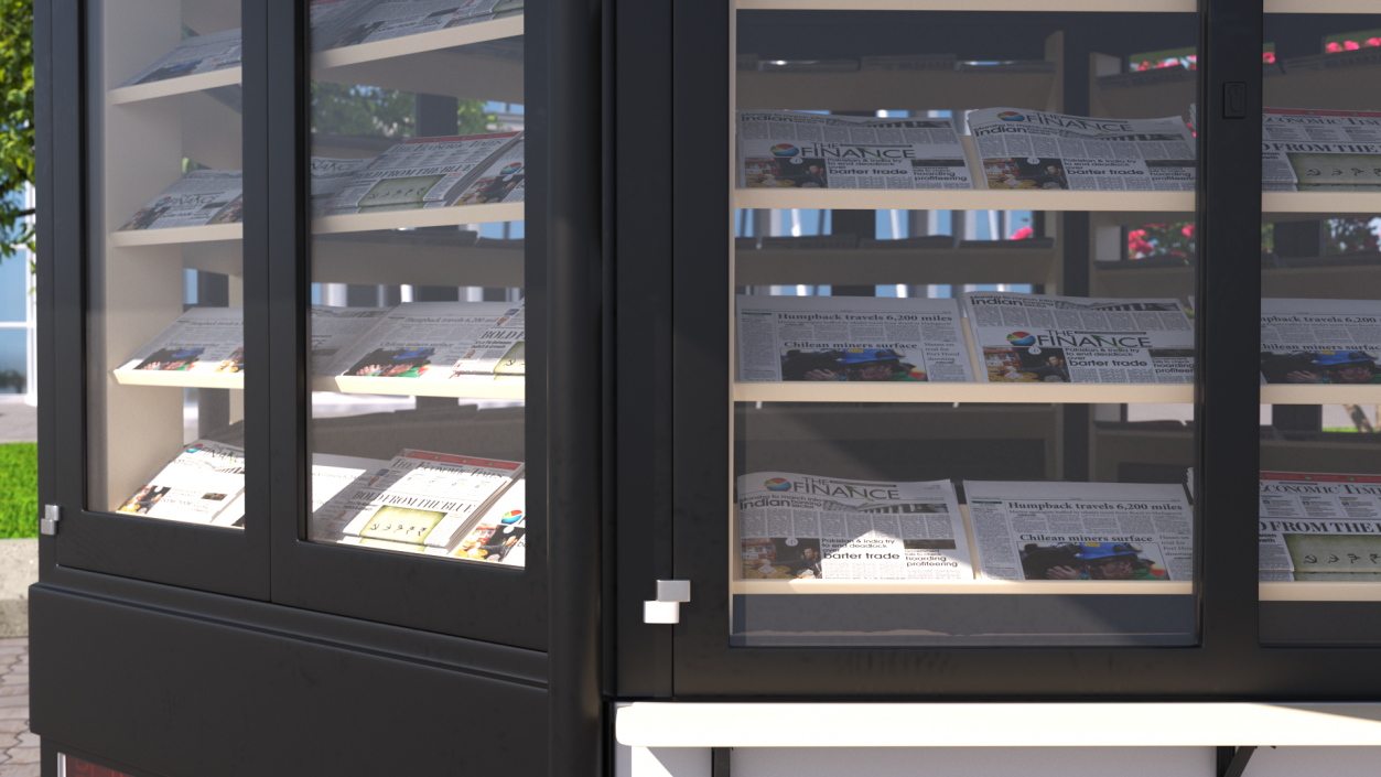 Rheinische Post Newspaper Kiosk Black 3D