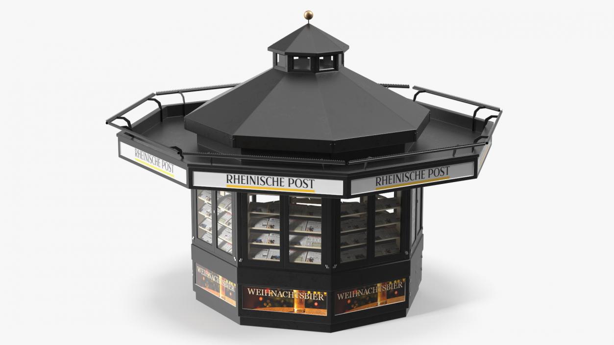 Rheinische Post Newspaper Kiosk Black 3D