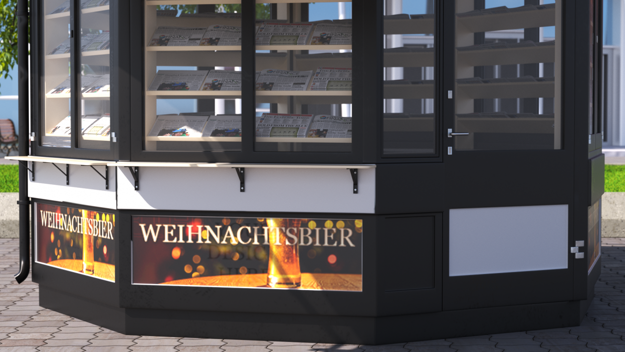 Rheinische Post Newspaper Kiosk Black 3D